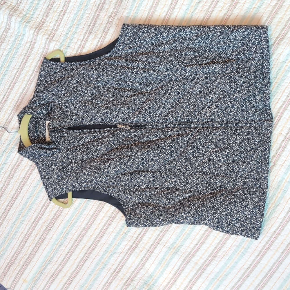 Christopher & Banks Black & White Quilted Vest